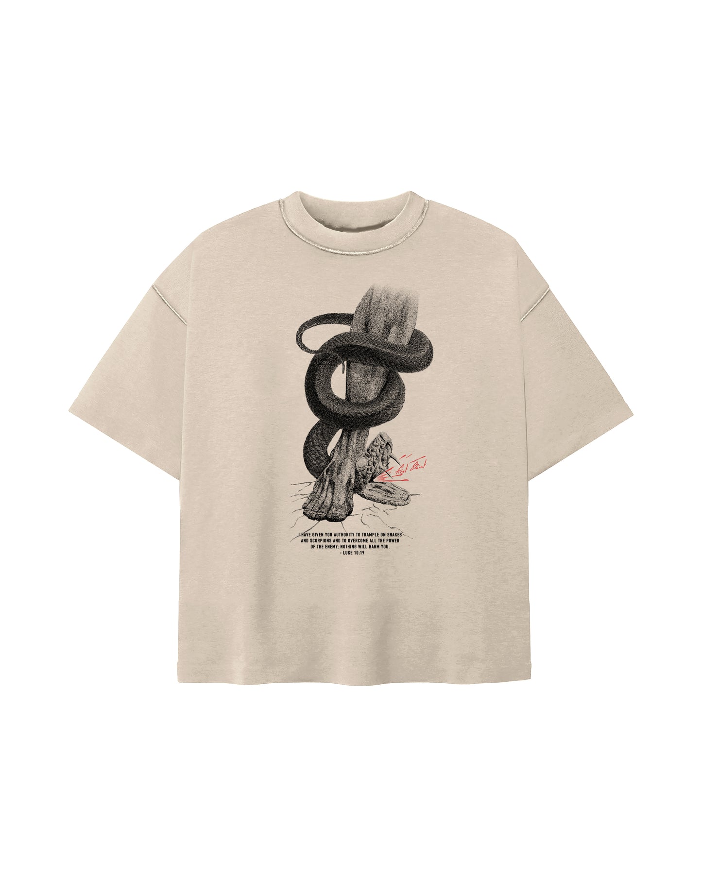Trample Snakes Tee in Bone