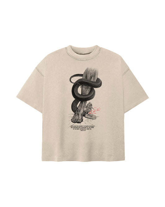 Trample Snakes Tee in Bone