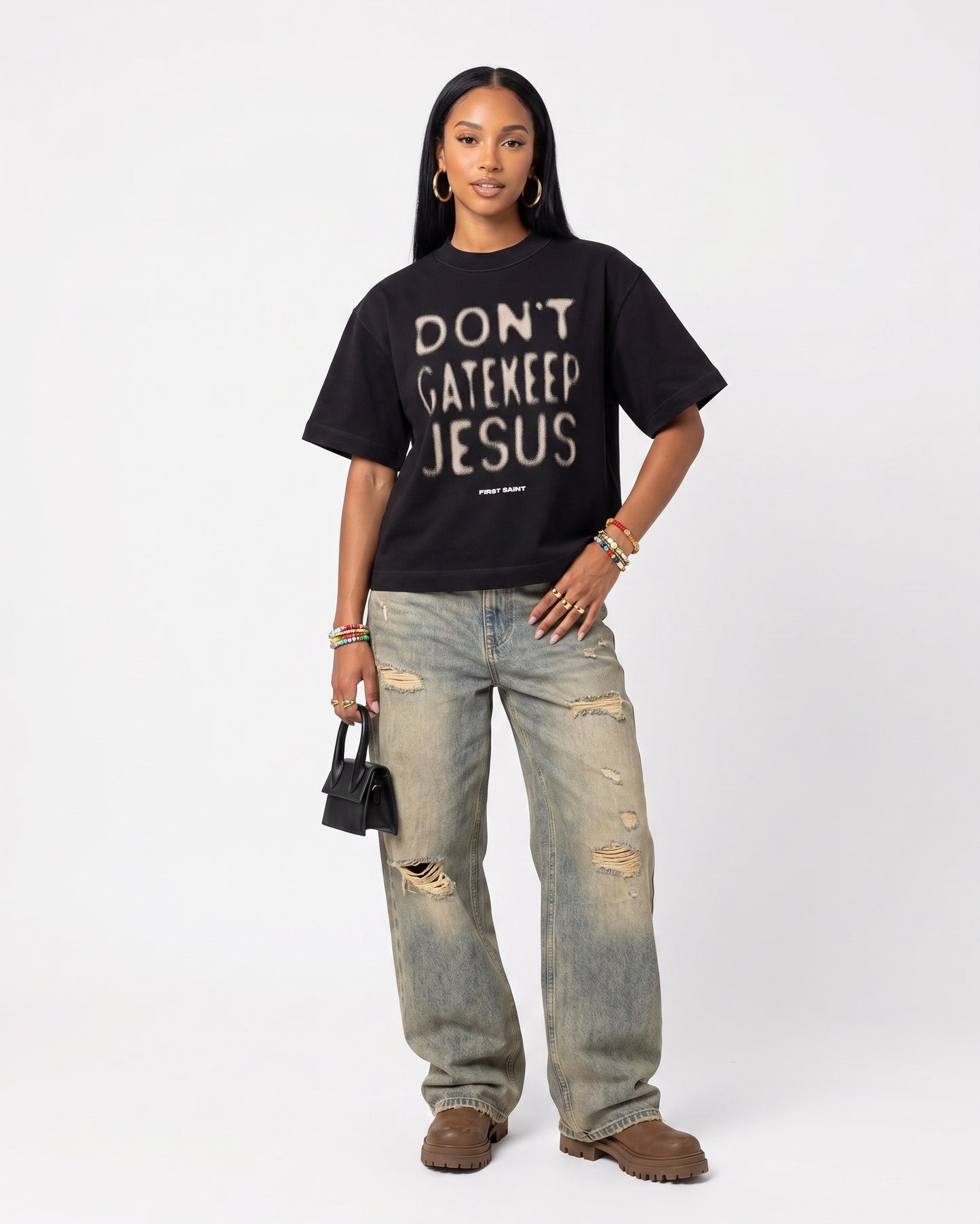 Don't Gatekeep Jesus Boxy Tee