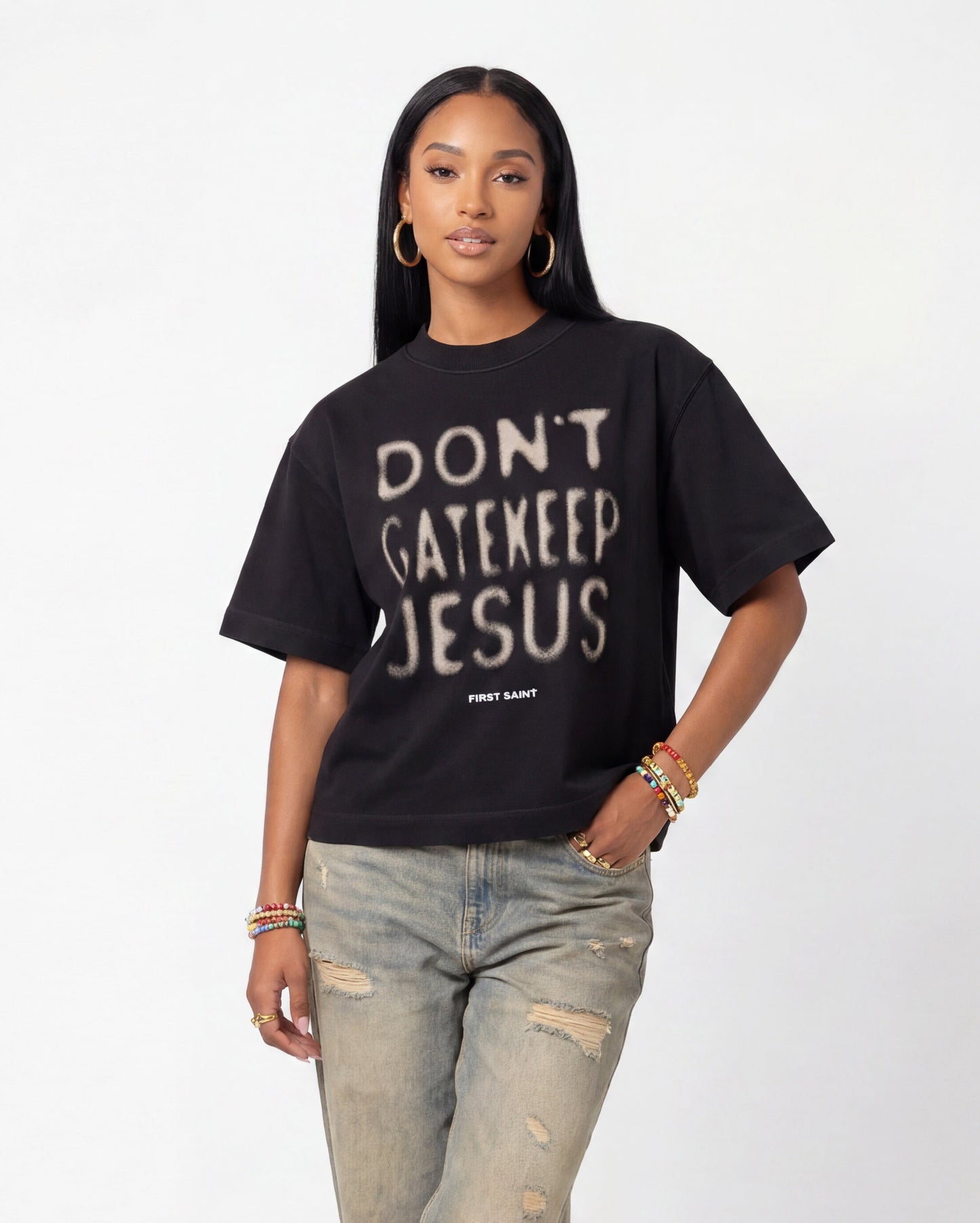 Don't Gatekeep Jesus Boxy Tee